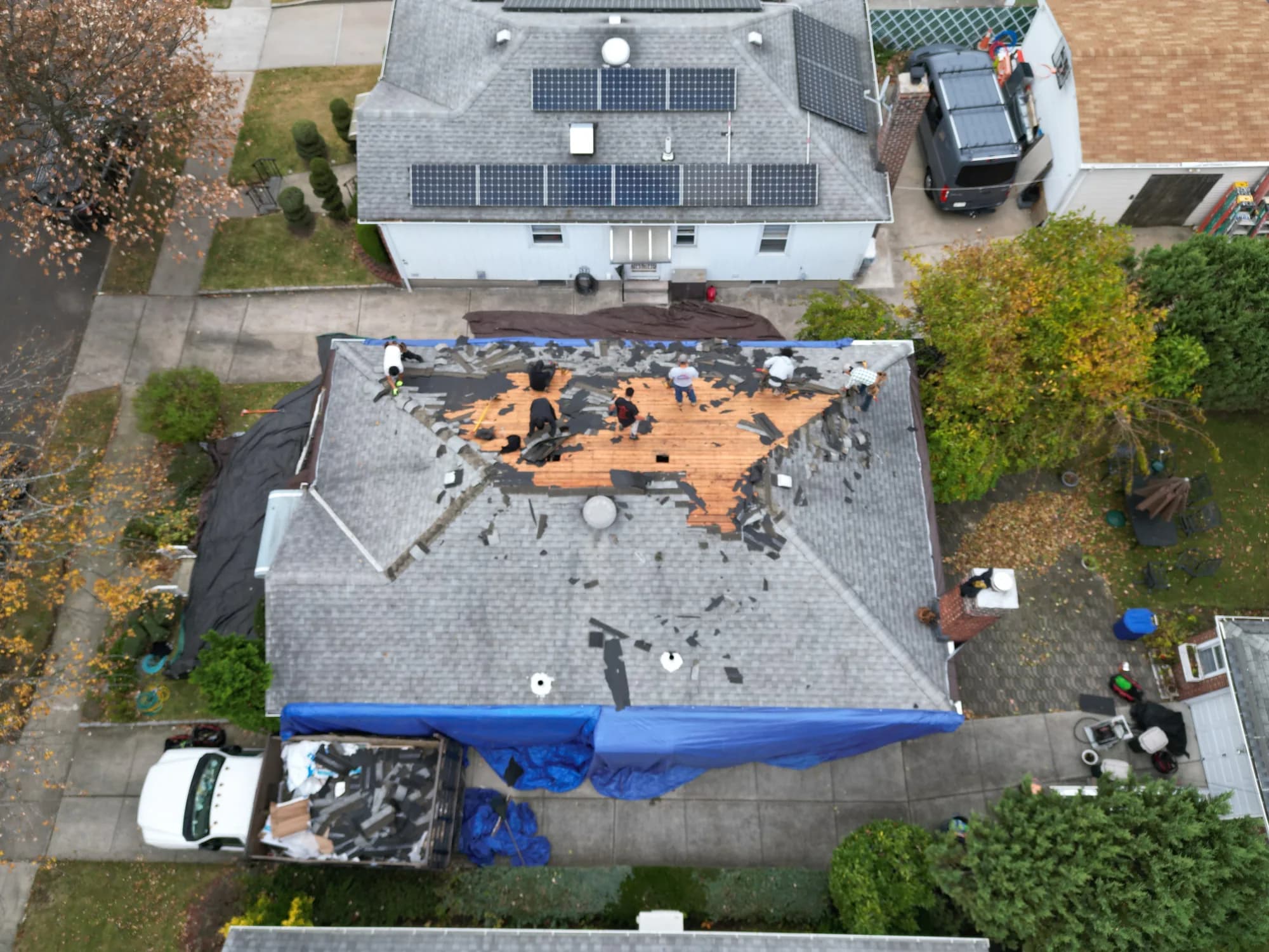 Lucky Stars Roofing aerial view of a completed roof job in Manhattan, NY